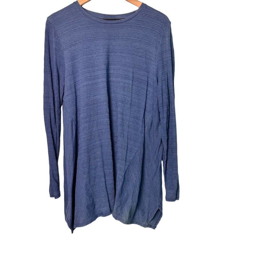 J. Jill Long Sleeve Tunic Top in Heathered Blue